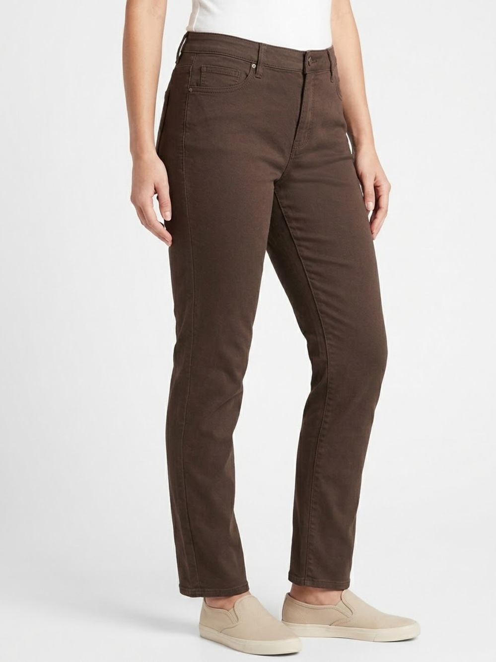 Buffalo David Bitton Slim Straight Pants in Chocolate Brown